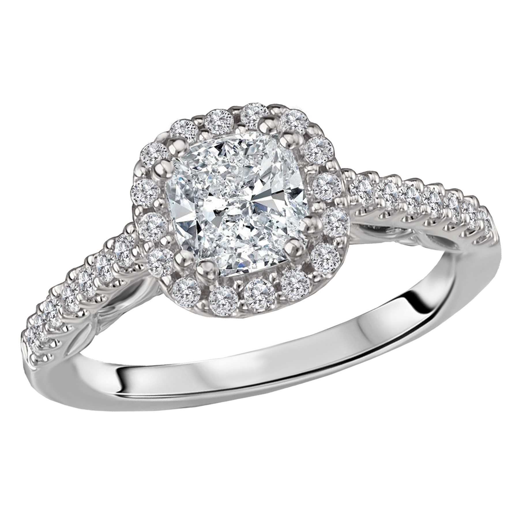 Romantic Halo Style Diamond Engagement Ring